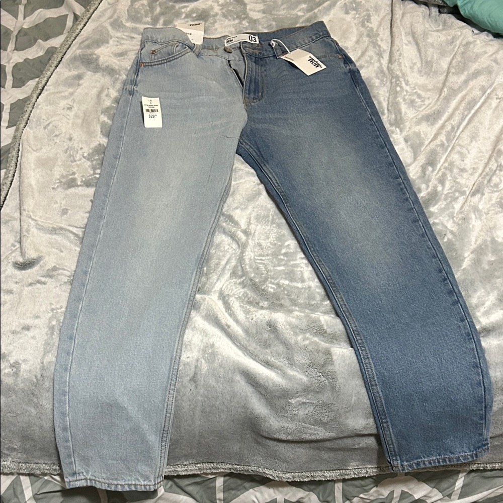 Urban Planet Light and Dark Blue Mom Jeans